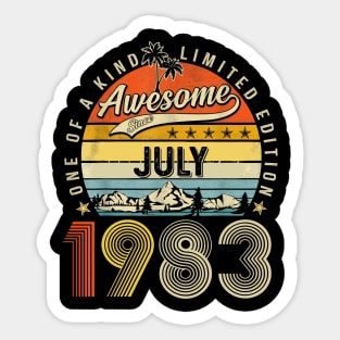 Awesome Since July 1983 Vintage 40th Birthday Sticker